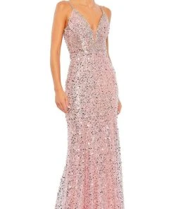 Mac Duggal 68175 - Embellished Plunging V-neckline Evening Dress