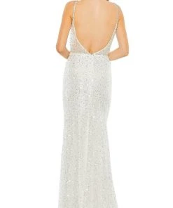 Mac Duggal 68175 - Embellished Plunging V-neckline Evening Dress