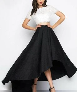 Mac Duggal - 77225R Black White Red Style