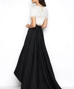 Mac Duggal - 77225R Black White Red Style