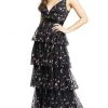 Mac Duggal - 9062 Floral Beaded Tiered A-Line Dress 1 Mac Duggal - 9062 Floral Beaded Tiered A-Line Dress