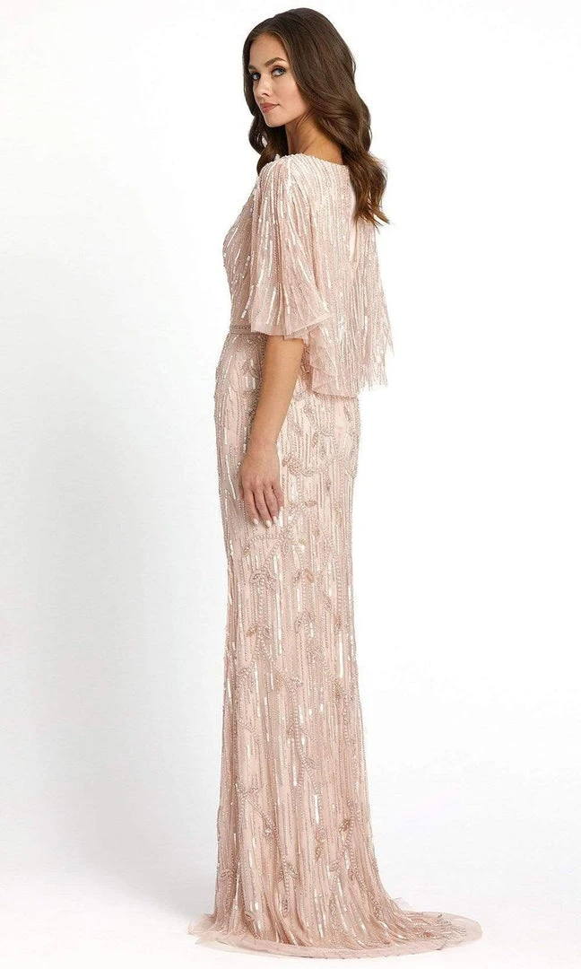 Mac Duggal - 9064 Sequined V Neck Sheath Dress 4 Mac Duggal - 9064 Sequined V Neck Sheath Dress