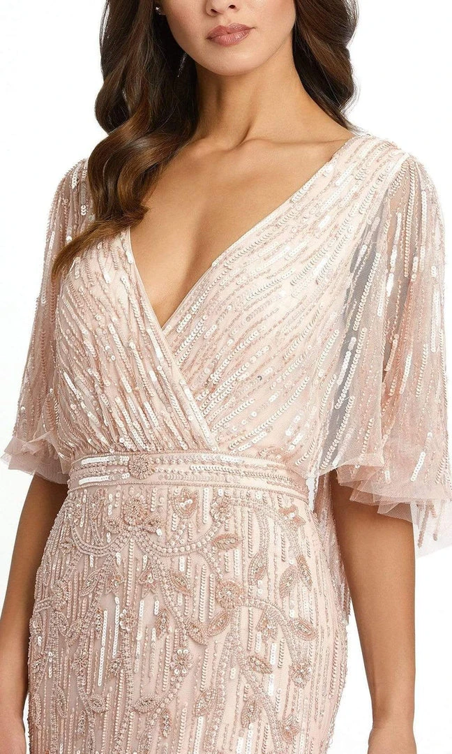 Mac Duggal - 9064 Sequined V Neck Sheath Dress 5 Mac Duggal - 9064 Sequined V Neck Sheath Dress