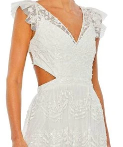 Mac Duggal 9167 - Cap Sleeve V-Neck Long Dress 14 Mac Duggal 9167 - Cap Sleeve V-Neck Long Dress