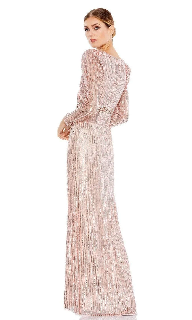 Mac Duggal - 93549 V-Neck High Slit Sheath Dress 4 Mac Duggal - 93549 V-Neck High Slit Sheath Dress