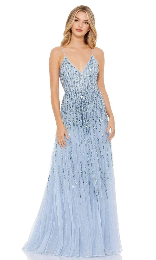 Mac Duggal - 93566 V Neck Sequined Tulle Gown 3 Mac Duggal - 93566 V Neck Sequined Tulle Gown
