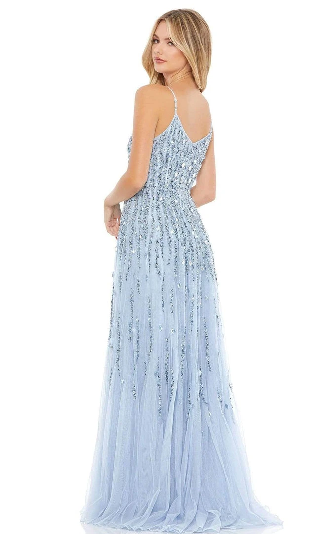 Mac Duggal - 93566 V Neck Sequined Tulle Gown 4 Mac Duggal - 93566 V Neck Sequined Tulle Gown