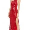 Mac Duggal - 93580 Sequined Asymmetric Sheath Dress With Slit