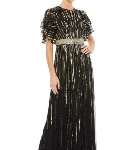 Mac Duggal - 93582 Loose Sleeve Sequin A-Line Gown