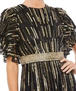 Mac Duggal - 93582 Loose Sleeve Sequin A-Line Gown 7 Mac Duggal - 93582 Loose Sleeve Sequin A-Line Gown