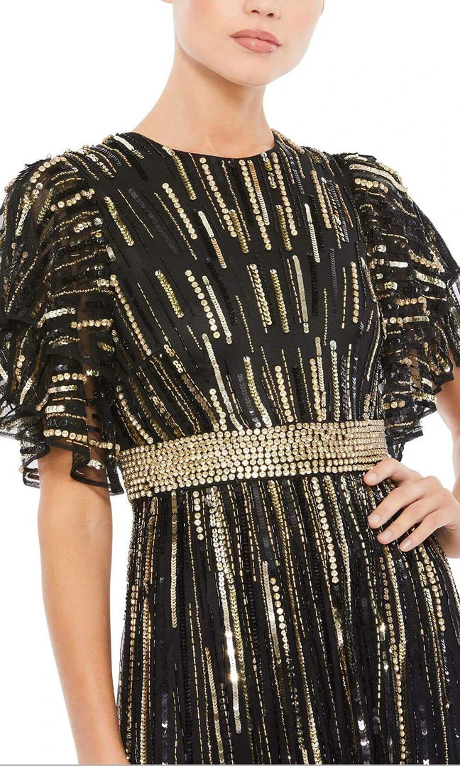 Mac Duggal - 93582 Loose Sleeve Sequin A-Line Gown 5 Mac Duggal - 93582 Loose Sleeve Sequin A-Line Gown