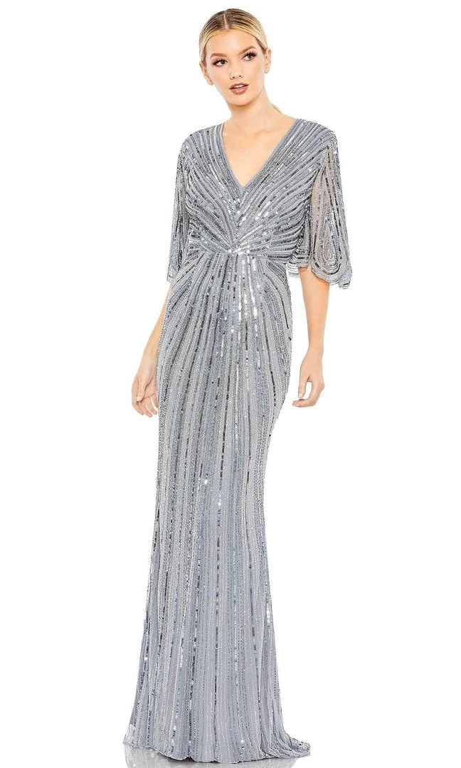 Mac Duggal 93583 - Short Bell Sleeves, Sequins, Full Back, Zipper Closure 3 Mac Duggal 93583 - Short Bell Sleeves, Sequins, Full Back, Zipper Closure