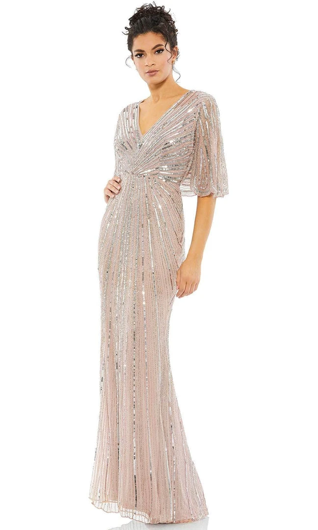 Mac Duggal 93583 - Short Bell Sleeves, Sequins, Full Back, Zipper Closure 6 Mac Duggal 93583 - Short Bell Sleeves, Sequins, Full Back, Zipper Closure