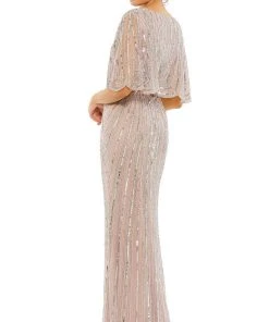 Mac Duggal 93583 - Short Bell Sleeves, Sequins, Full Back, Zipper Closure 12 Mac Duggal 93583 - Short Bell Sleeves, Sequins, Full Back, Zipper Closure