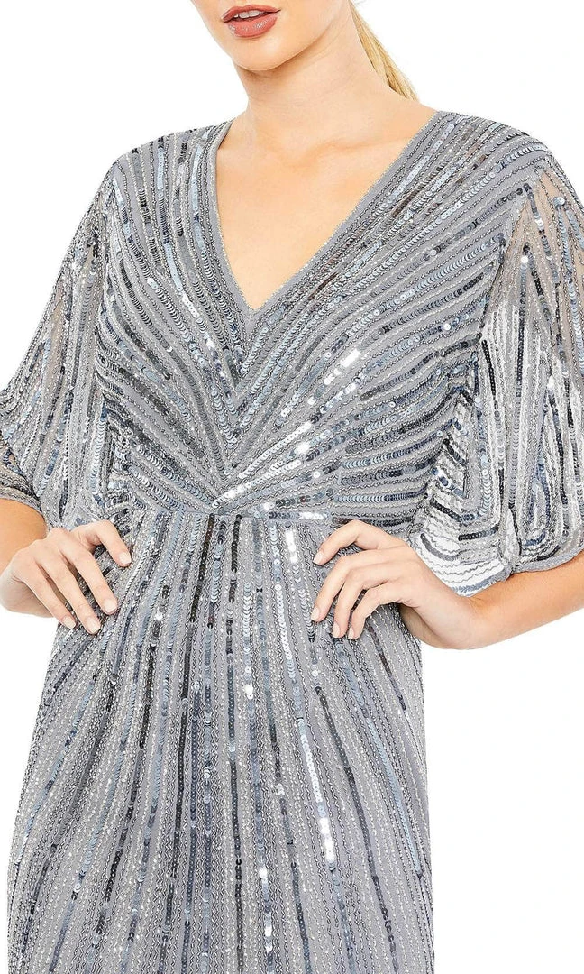 Mac Duggal 93583 - Short Bell Sleeves, Sequins, Full Back, Zipper Closure 5 Mac Duggal 93583 - Short Bell Sleeves, Sequins, Full Back, Zipper Closure