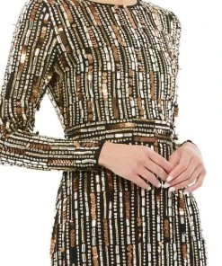 Mac Duggal 93590 - Long Sleeve Sequin Styled Dress | Couture Candy