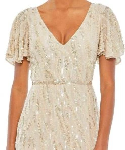 Mac Duggal 93591 - Plunging Neck Midi Dress 7 Mac Duggal 93591 - Plunging Neck Midi Dress