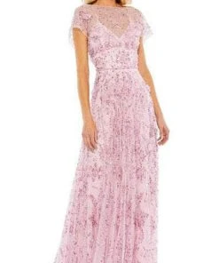 Mac Duggal 93685 - Short Cap Sleeve A-Line Dress