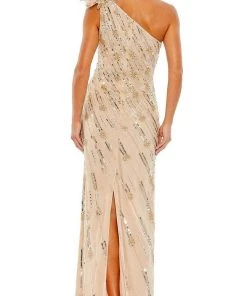 Mac Duggal 93739 - Embellished Asymmetrical Neck Evening Gown