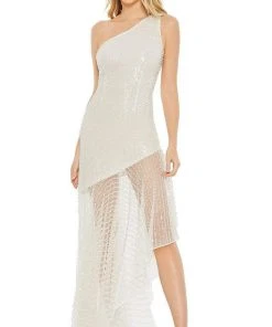 Mac Duggal - 93741 Pearl Beaded High Low Dress 10 Mac Duggal - 93741 Pearl Beaded High Low Dress