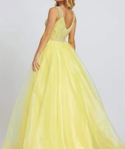 Mac Duggal Ballgowns - 12317H Sleeveless V Neck Beaded Bodice Ballgown