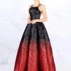 Mac Duggal Ballgowns - 48824H Ombre Sequined Halter Ballgown