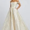 Mac Duggal Ballgowns - 67081H Off-Shoulder Pleated Ballgown
