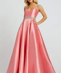 Mac Duggal Ballgowns - 67097H Crystal Beaded V Neck Satin Ballgown 9 Mac Duggal Ballgowns - 67097H Crystal Beaded V Neck Satin Ballgown