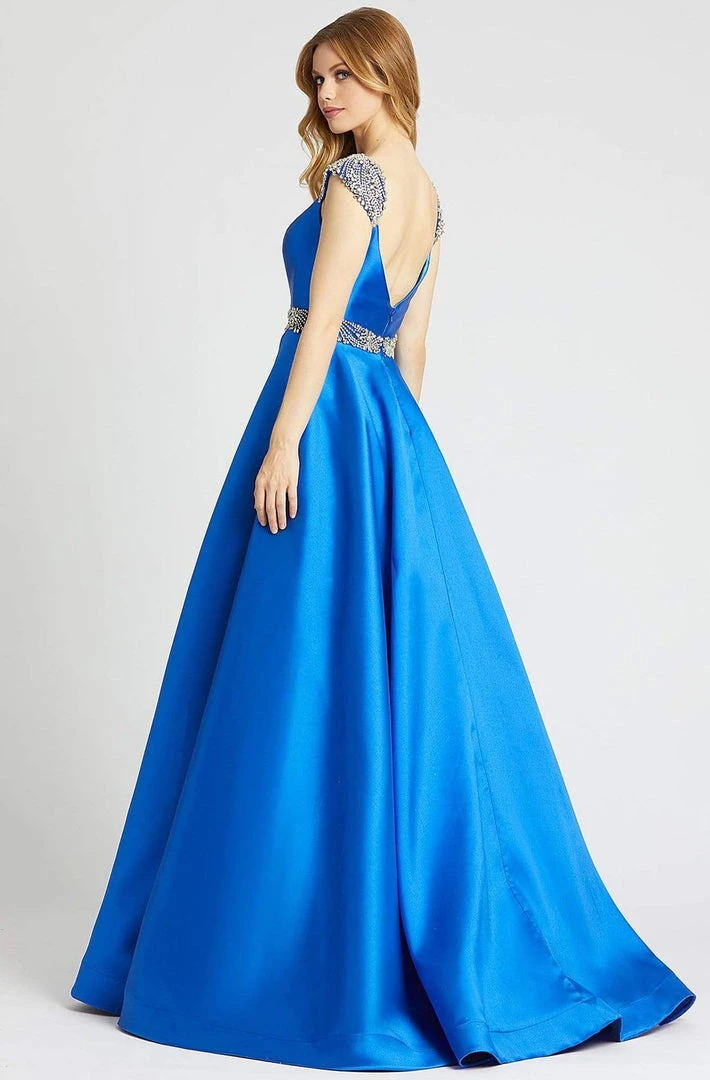 Mac Duggal Ballgowns - 67097H Crystal Beaded V Neck Satin Ballgown 4 Mac Duggal Ballgowns - 67097H Crystal Beaded V Neck Satin Ballgown