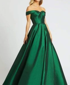 Mac Duggal Ballgowns - 67104H Off Shoulder V Back Ballgown