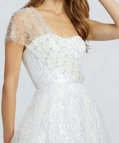 Mac Duggal Ballgowns - 67120H Embroidered Ballgown With Slit