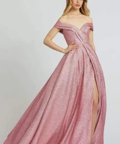 Mac Duggal Ballgowns - 67121H Pleated Off-Shoulder Ballgown