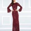 Mac Duggal Beaded Long Bell Sleeves Evening Gown 4576R 1 Mac Duggal Beaded Long Bell Sleeves Evening Gown 4576R