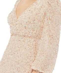 Mac Duggal Cocktail - 10764D Knee Length Sequined Sheath Dress 8 Mac Duggal Cocktail - 10764D Knee Length Sequined Sheath Dress