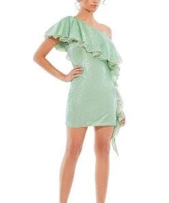 Mac Duggal Cocktail - 10800D Draped One Shoulder Sequin Dress