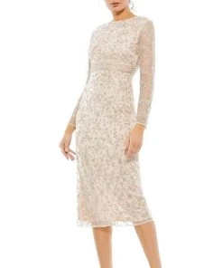 Mac Duggal Cocktail - 10812D Jewel Knee-Length Sheath Dress