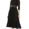 Mac Duggal Cocktail - 30750D Tea Length Pleated A-Line Dress 1 Mac Duggal Cocktail - 30750D Tea Length Pleated A-Line Dress
