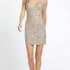 Mac Duggal Cocktail - 5201N Beaded Sleeveless V-Neck Cocktail Dress 2 Mac Duggal Cocktail - 5201N Beaded Sleeveless V-Neck Cocktail Dress