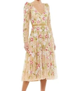 Mac Duggal Cocktail - 5415D V-Neck Sequin A-Line Dress