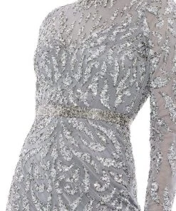 Mac Duggal Cocktail - 5521D Long Sleeve Modest Knee Length Dress