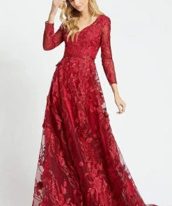 Mac Duggal Couture - 20108D Beaded Embroidered V-Neck Evening Gown