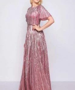 Mac Duggal Couture - 4913D Sequined Jewel Neck A-line Dress