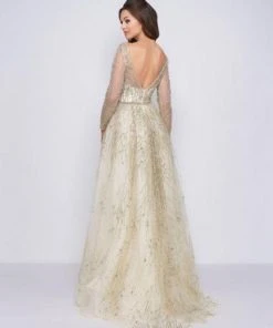 Mac Duggal Couture - 50553D Embellished V-neck Dress With Overskirt