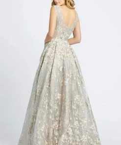 Mac Duggal Evening - 20131D Floral Embroidered A-Line Evening Dress