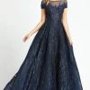 Mac Duggal Evening - 20141D Embroidered Illusion Yoke Evening Gown