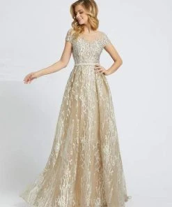 Mac Duggal Evening - 20141D Embroidered Illusion Yoke Evening Gown