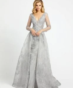 Mac Duggal Evening - 20157D Embroidered Plunging V-Neck Dress