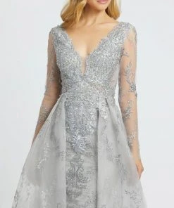 Mac Duggal Evening - 20157D Embroidered Plunging V-Neck Dress