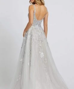 Mac Duggal Evening - 20187D Applique V-neck A-line Gown