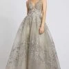 Mac Duggal Evening - 20191D Applique Deep V-neck Ballgown 1 Mac Duggal Evening - 20191D Applique Deep V-neck Ballgown